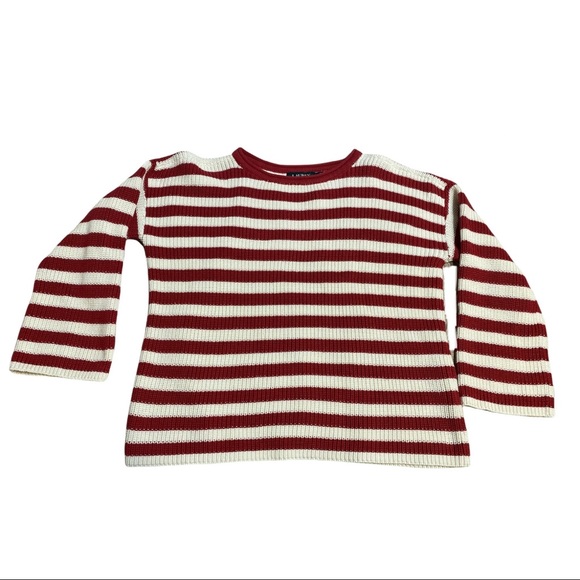 Lauren Ralph Lauren Women’s boat neck Sweater Red/Cream Stripes Size XS - Picture 2 of 2